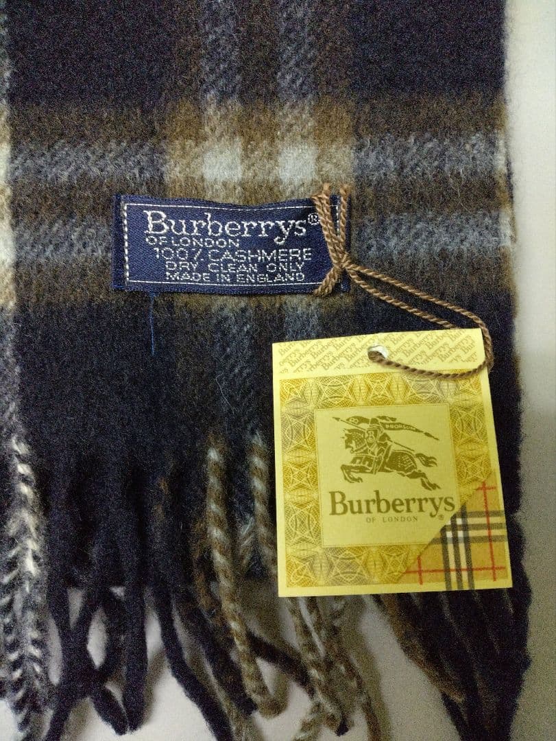 セントラルパーク　バーバリー　マフラー　カシミヤ　イングランド製　タグ付き