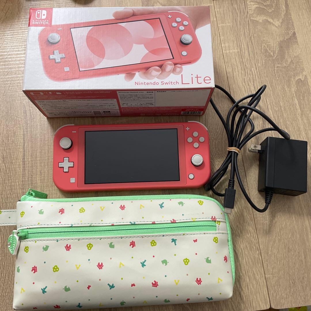 任天堂 Switch Lite コーラルピンク 本体 充電器・ケース付き