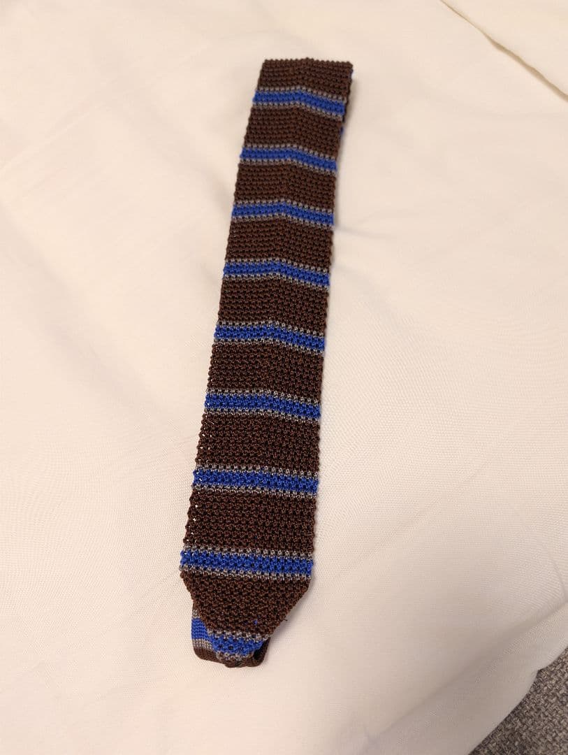 Liverano & Liverano リベラーノ ニットタイ（ブラウンブルー）