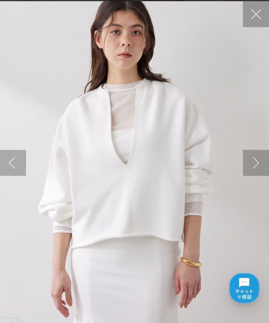 未使用☆Whim Gazette(ウィムガゼット)スウェットVネックプルオーバー