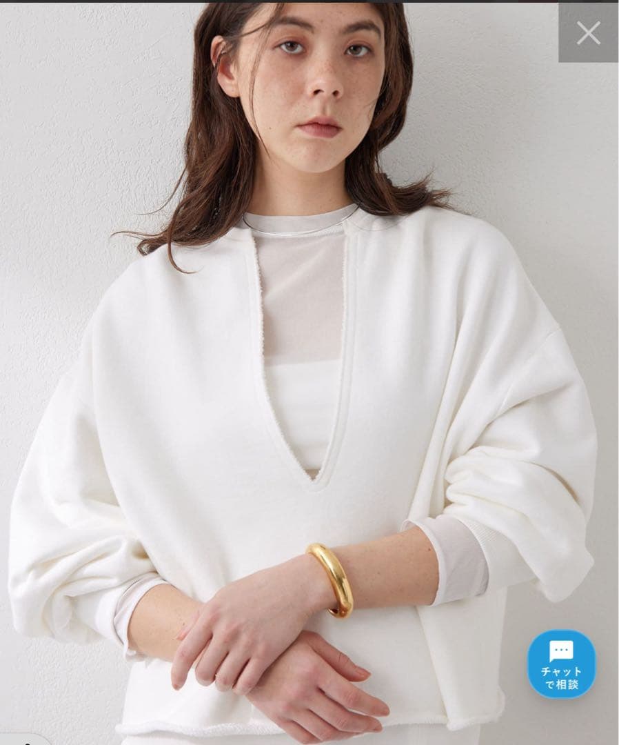 未使用☆Whim Gazette(ウィムガゼット)スウェットVネックプルオーバー