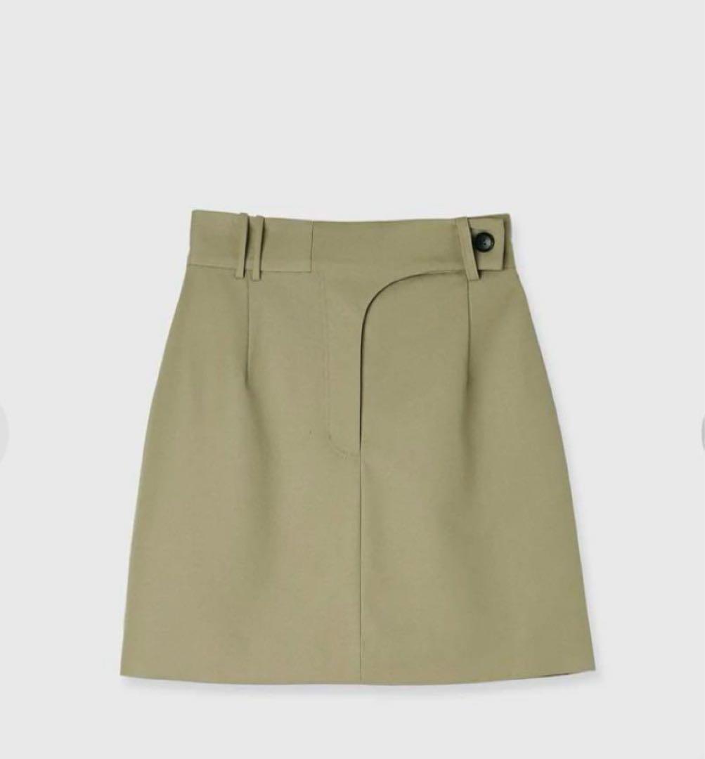 アニュアンス　ウールギャバジンミニスカート　ベージュ