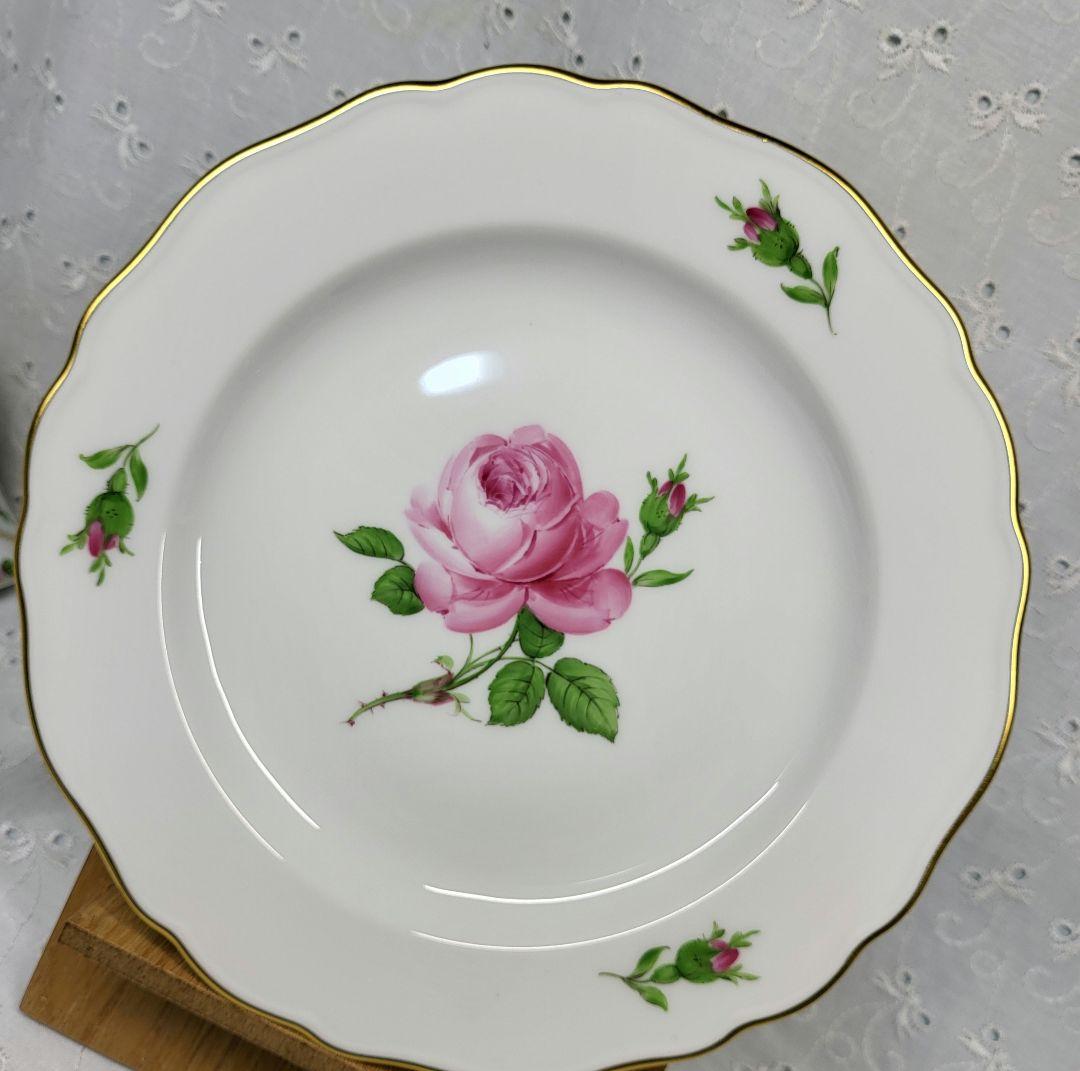 未使用✨マイセン ピンクローズ プレート18cm 皿 ピンク 花