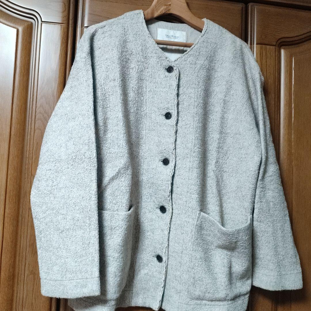 ネストローブ コットンヤクナッピングノーカラージャケット