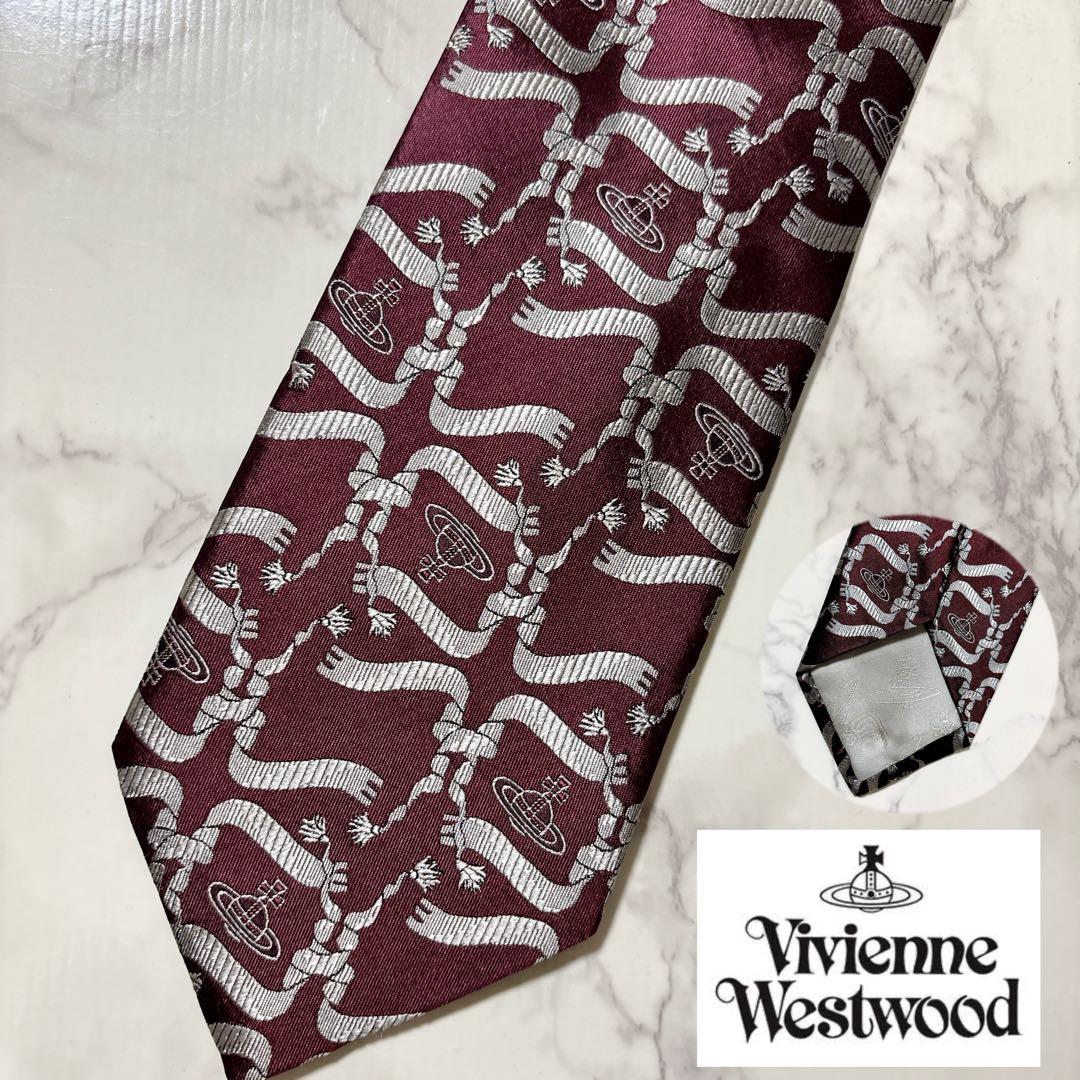 希少　美品　ヴィヴィアンVivienne Westwood ネクタイ　オーヴ総柄