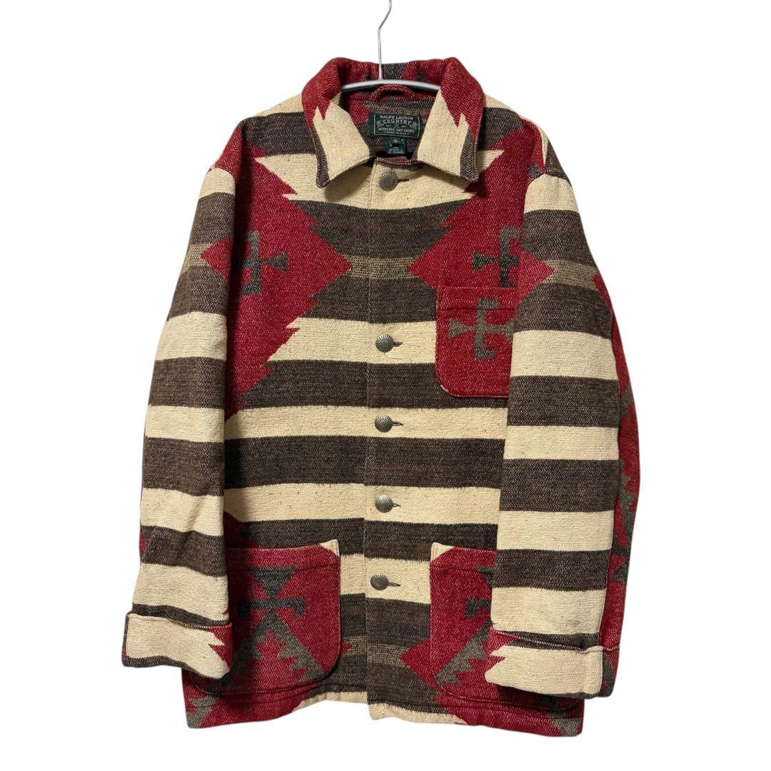 N-536 激レア　ラルフローレンカントリー　ナバホ柄　ジャケット　S ポロカン