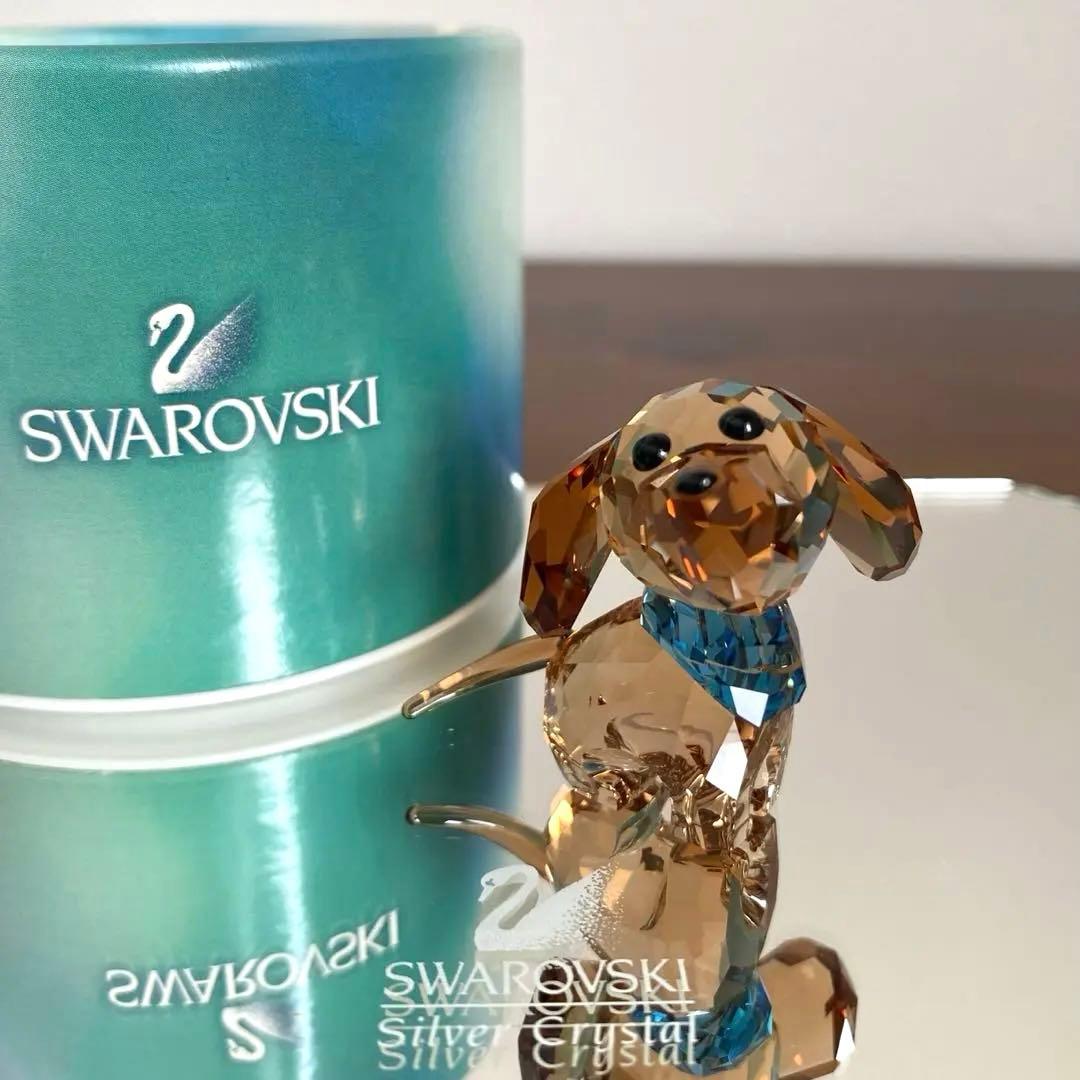△▼とも ▼△ SWAROVSKI クリスタル ダックスフンド 置物
