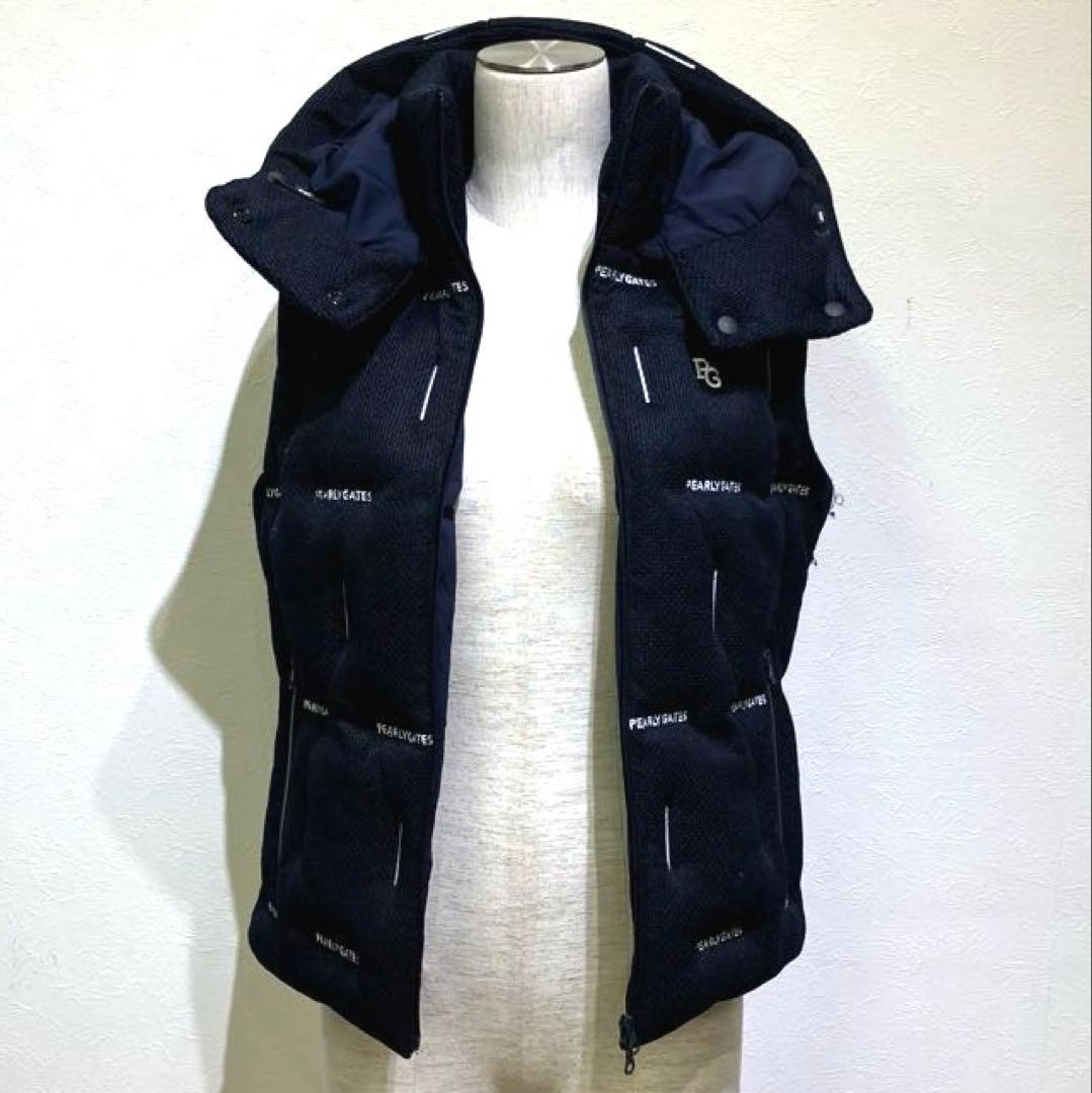 BAN 　PEARLY GATES フード付きベスト サイズ0 ロゴ刺繍