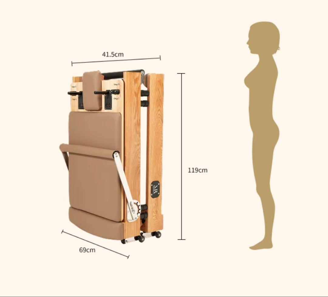 【美品】MIYABI 折りたたみ式 ピラティス リフォーマー　アイボリー