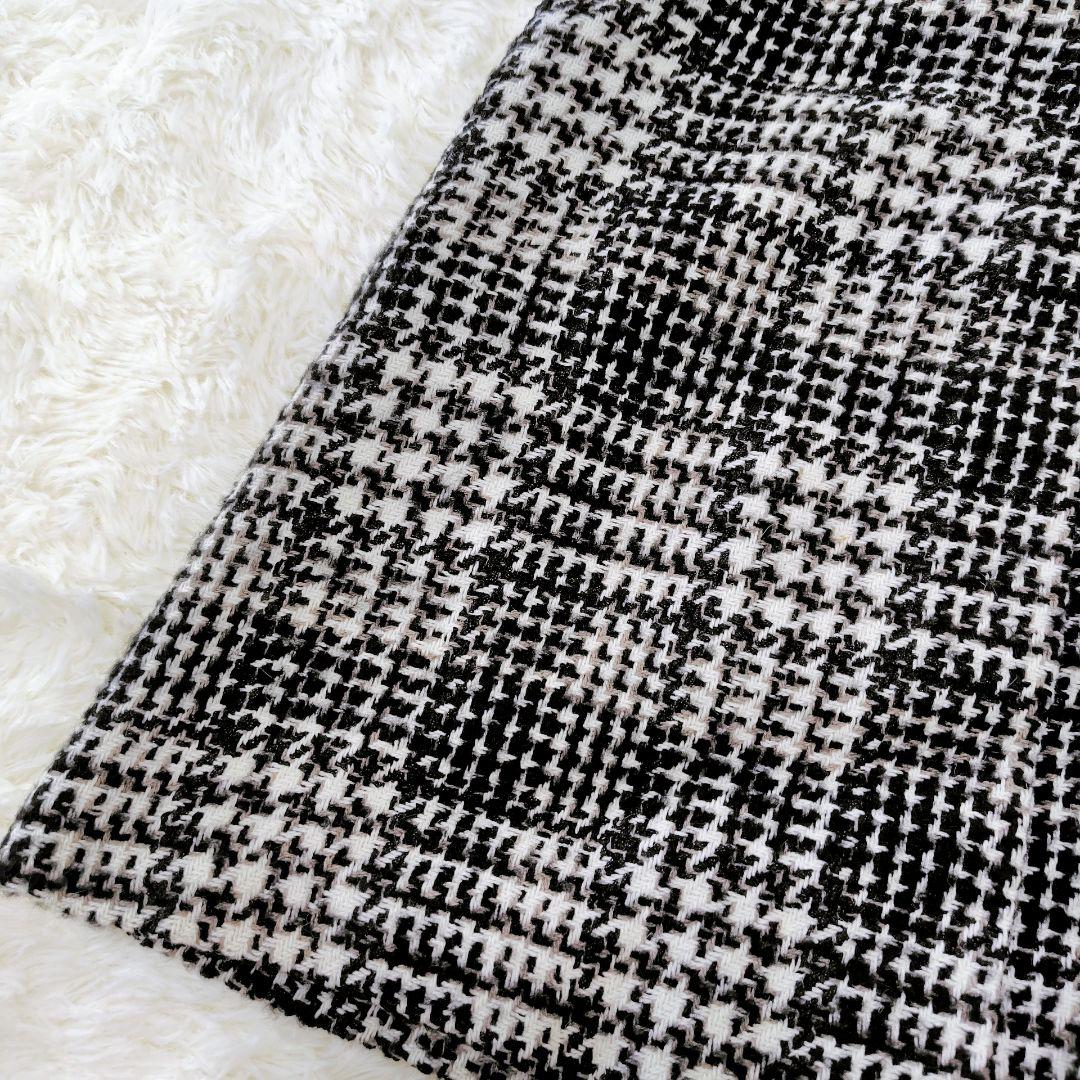 【未使用級】23区 46 大きいサイズ ファンシーツイード台形スカート 24AW