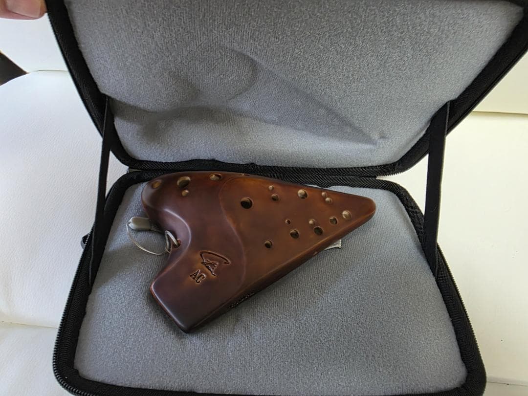 フォーカリンク　ダブルオカリナ　アルト　漆仕上げ　ケース付き