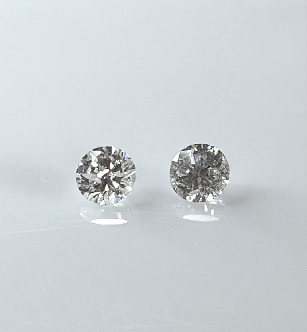 あーちゃん　K18天然ダイヤモンドピアス 計0.8 鑑別カード付き