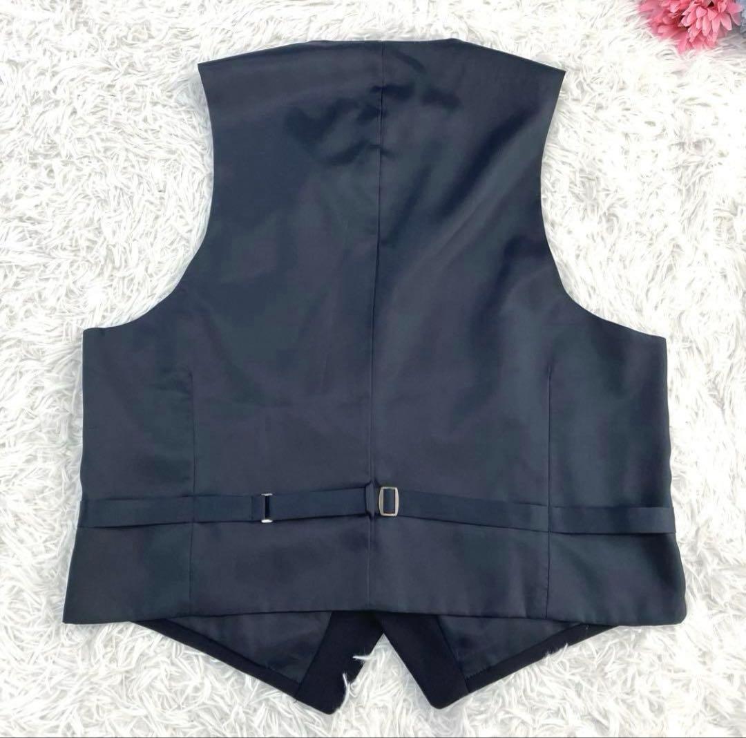 グリーンレーベルリラクシング　スーツ　チョークストライプ　ネイビー　3ピース