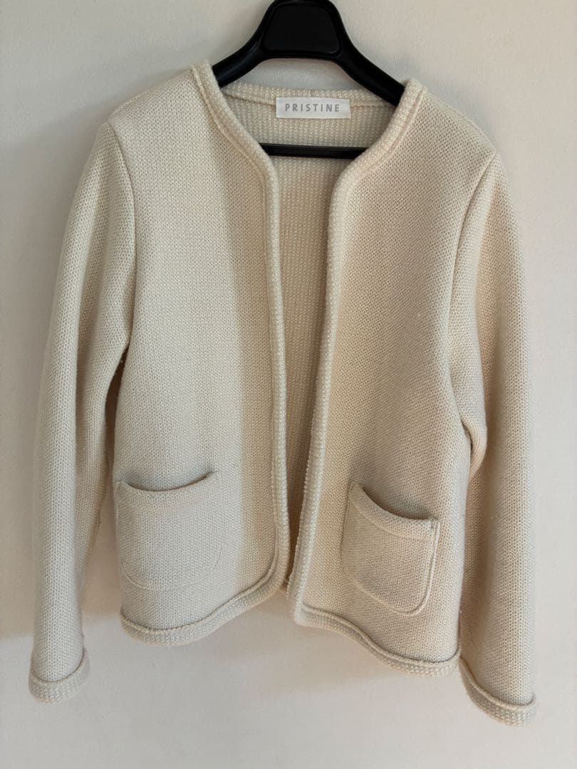 ［すずね］ PRISTINE アイボリー ノーカラージャケット M