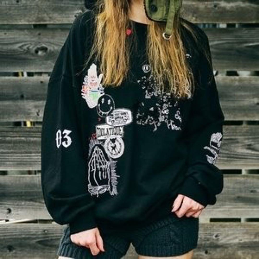 最安値COOLAマルチエンブロイダリースパンコールスエット