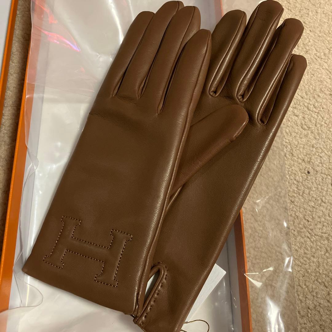 エルメス　手袋　コニャック　6.5サイズ