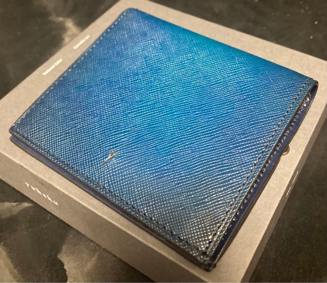 薄型2つ折り財布 Evo ブルー コンパクトウォレット ◆ YUHAKU ユハク