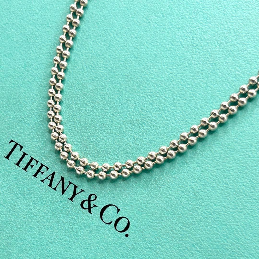 美品　ティファニー　ロング　ボールチェーン　ネックレス　シルバー　約88cm