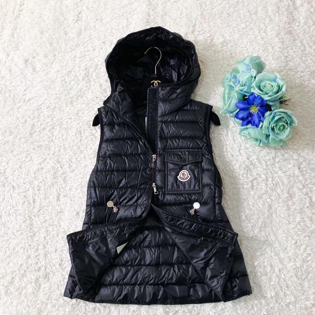 美品　モンクレール　Glygos Gilet 黒 ダウンベスト ジレ　0