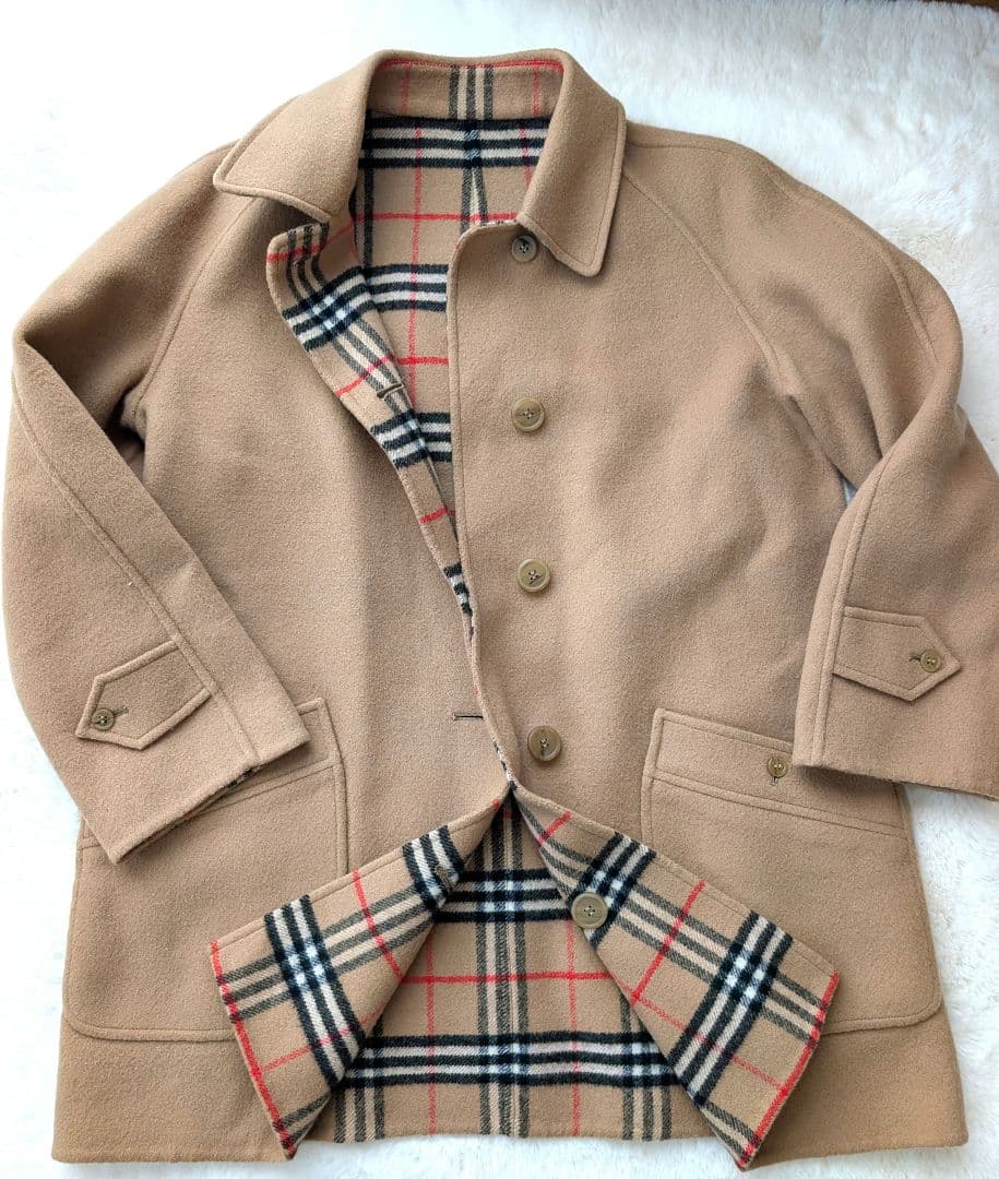美品 バーバリー リバーシブルコート ノバチェック ダブルフェイス 三陽商会
