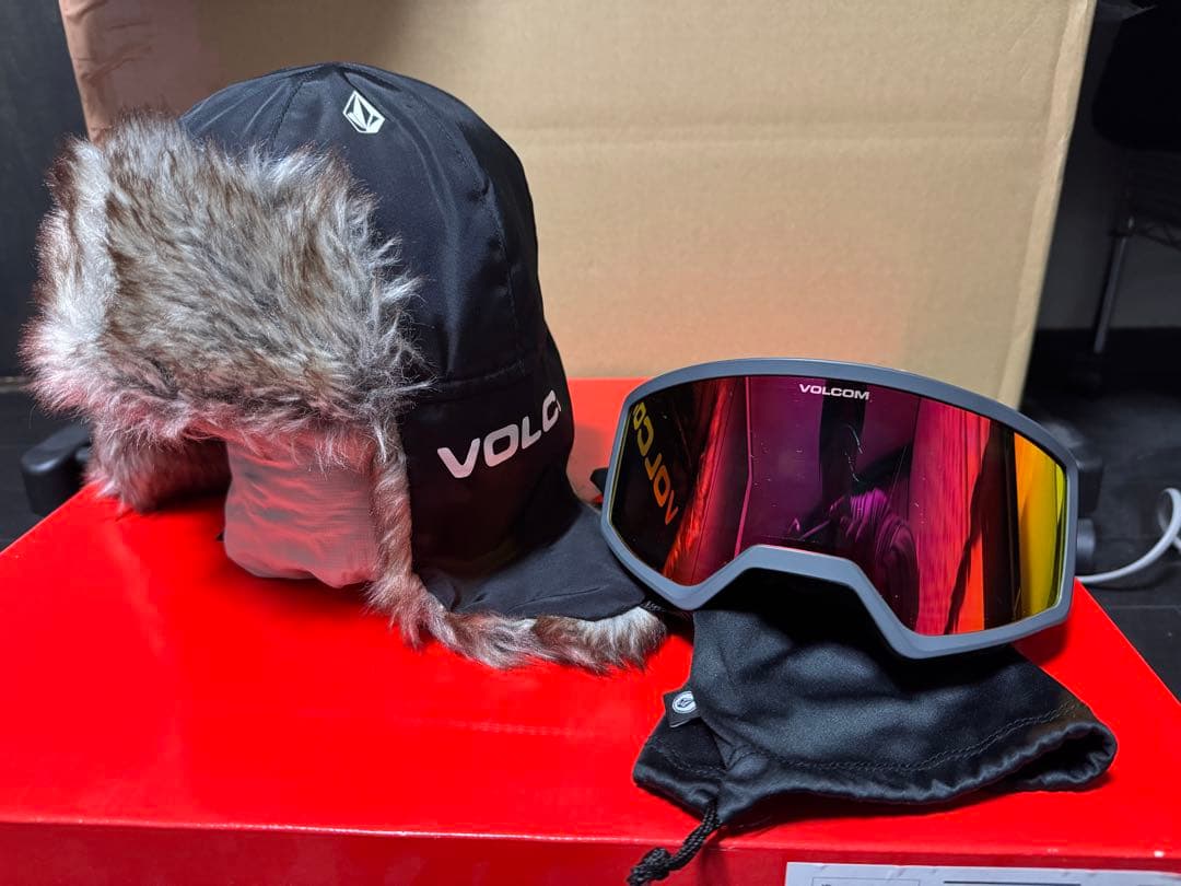 VOLCOM ボルコム パイロットキャップ ゴーグルセット