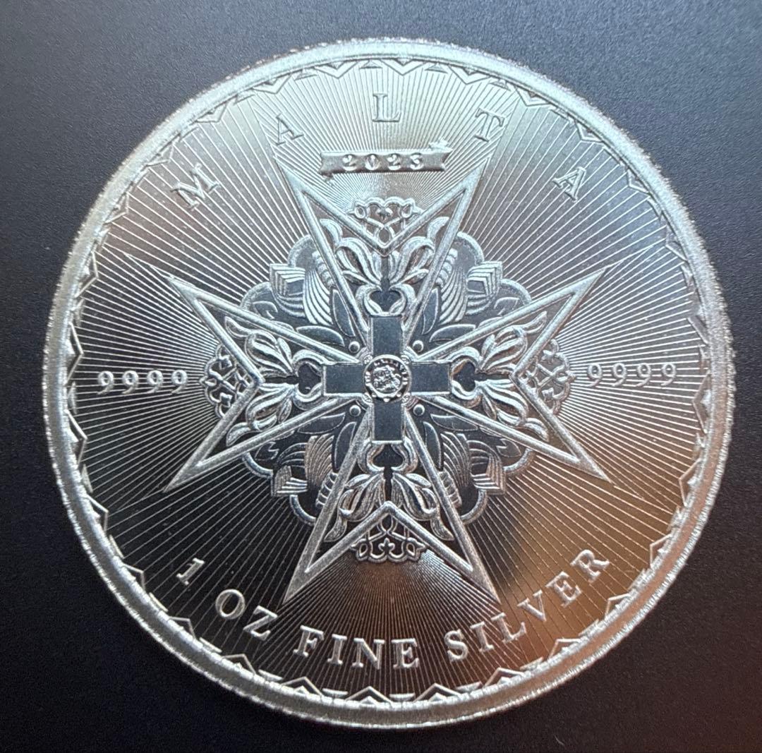 希少　マルタ　マルタ十字紋　1オンス銀貨　本物保証