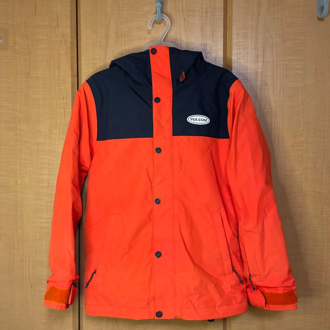 VOLCOM キッズスノーボードジャケット オレンジ/黒 US S