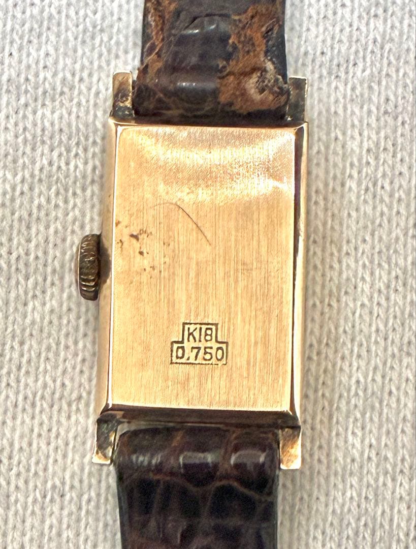 K18 18K 金無垢 ゴールド ケース レディース 角型　腕時計 ジャンク品