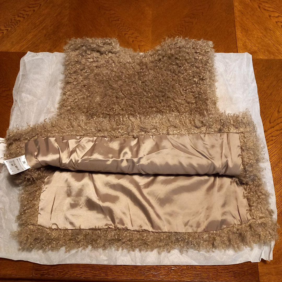 PASSIONE プードルファーベスト キャメル エコファー M　新品