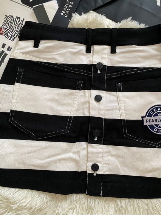 パーリーゲイツハイパワードビーストレッチボーダー柄スカート レディスサイズ00