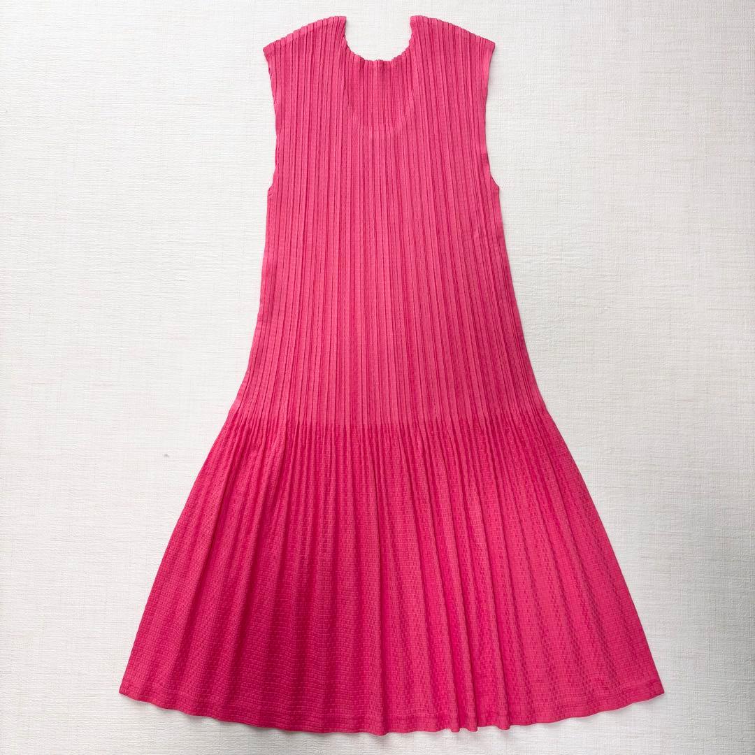 美品　プリーツプリーズ　チュニック　ノースリーブ　ピンク　サイズ3