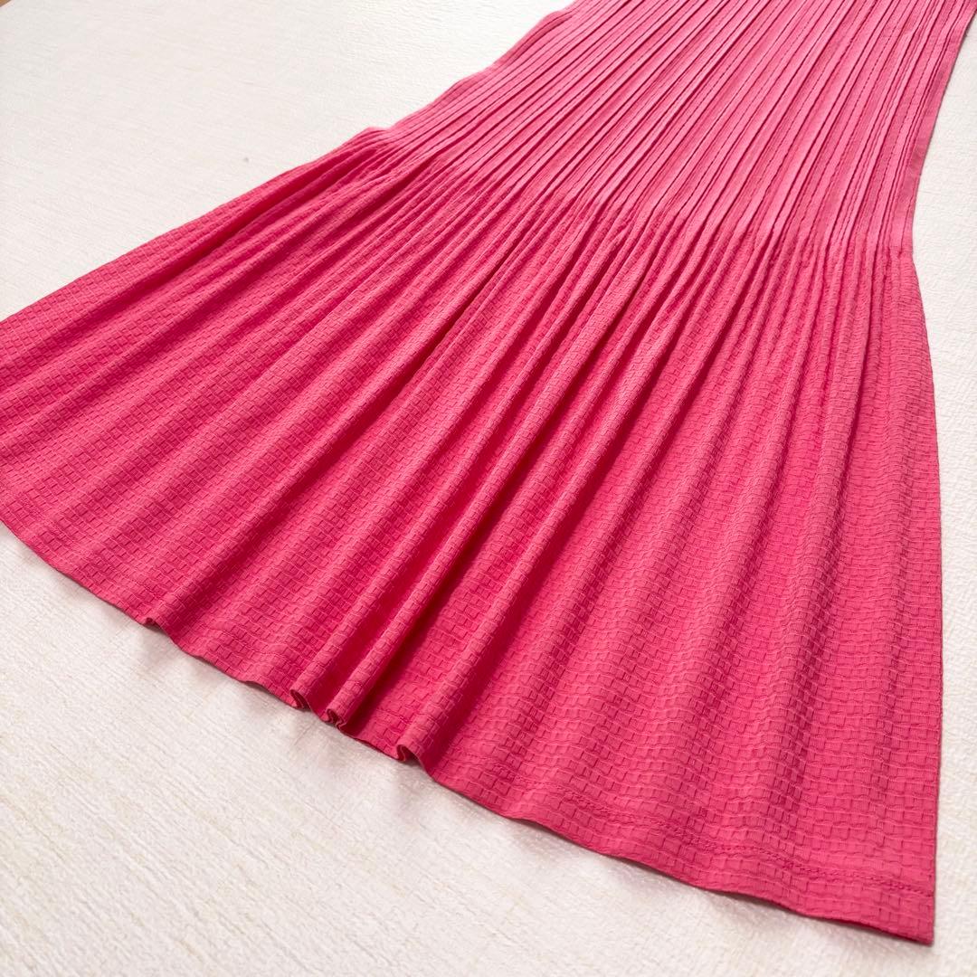 美品　プリーツプリーズ　チュニック　ノースリーブ　ピンク　サイズ3