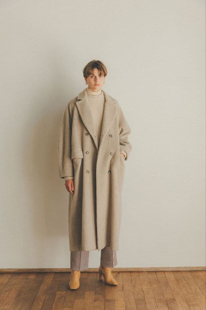 ジャケット・アウター DOUBLE WOOL LONG COAT CLANE