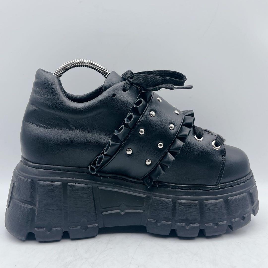 大人気✨pium ピウム フリルベルトボリュームスニーカー 厚底 黒 S