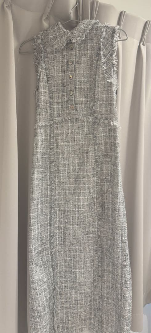 フレイアイディー　フリンジデザインツイードポロワンピース