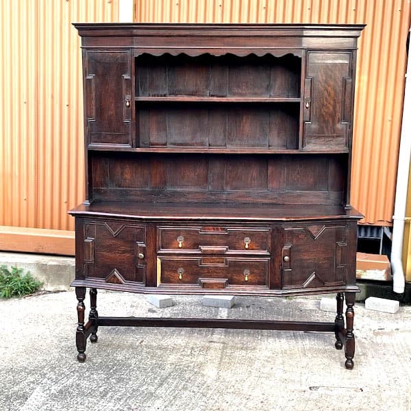 アンティーク　カップボード　バーキャビネット　飾り棚　上下分解可能