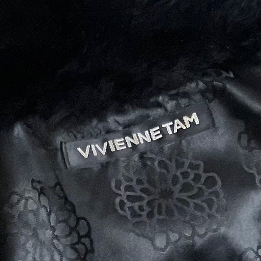 ヴィヴィアンタム　レッキスラビット　ラムレザー　ロングコート　裏地花柄　ブラック