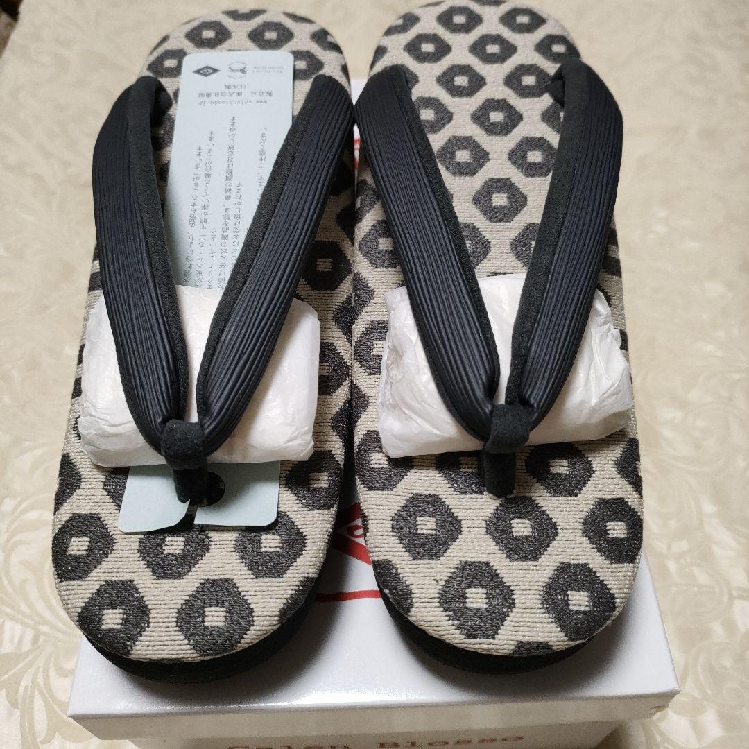 鼻緒黒 菱屋謹製　カレンブロッソ オクタゴン35 CAFE ZORI（Ｌサイズ）