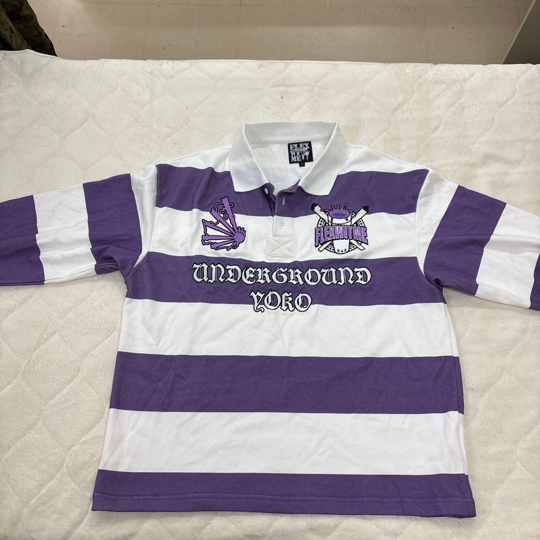 FLEX WIT ME ストライプポロシャツ L