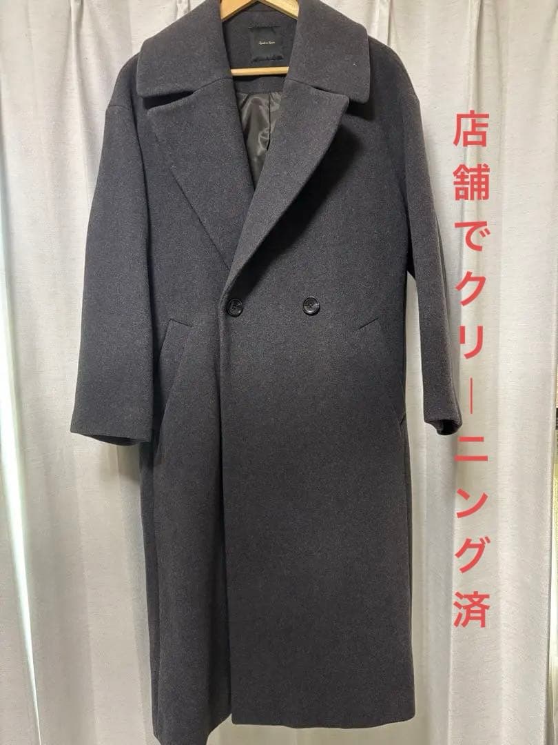 極美品 Spick and Span　ダブルチェスター　ウールコート　濃いグレー