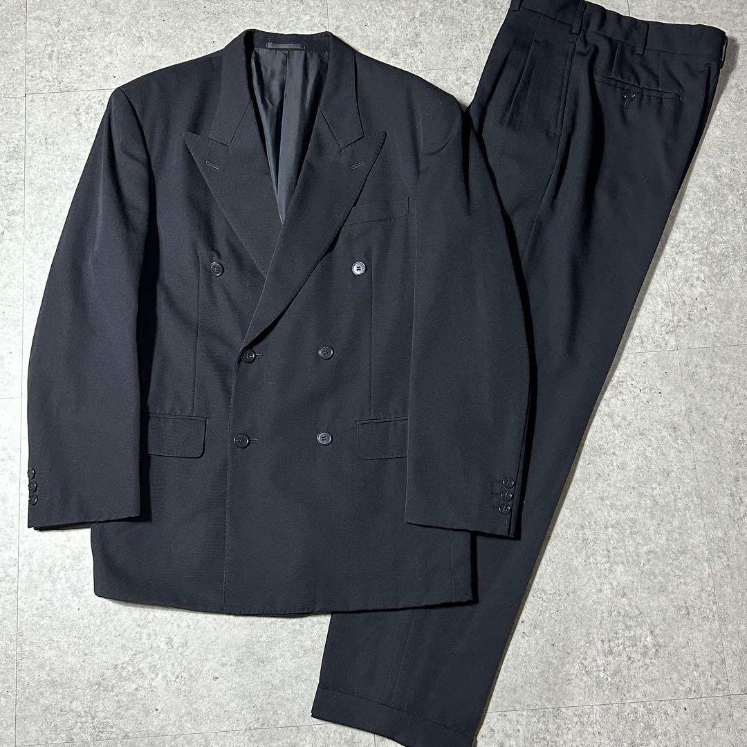 美品Y's for men LQ ウール 黒 ダブル セットアップ 96ss