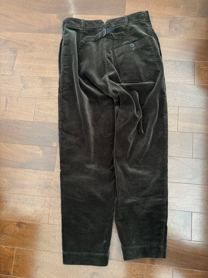 MHL. 茶　ダークグリーン コーデュロイ パンツ　HEAVY CORDUROY
