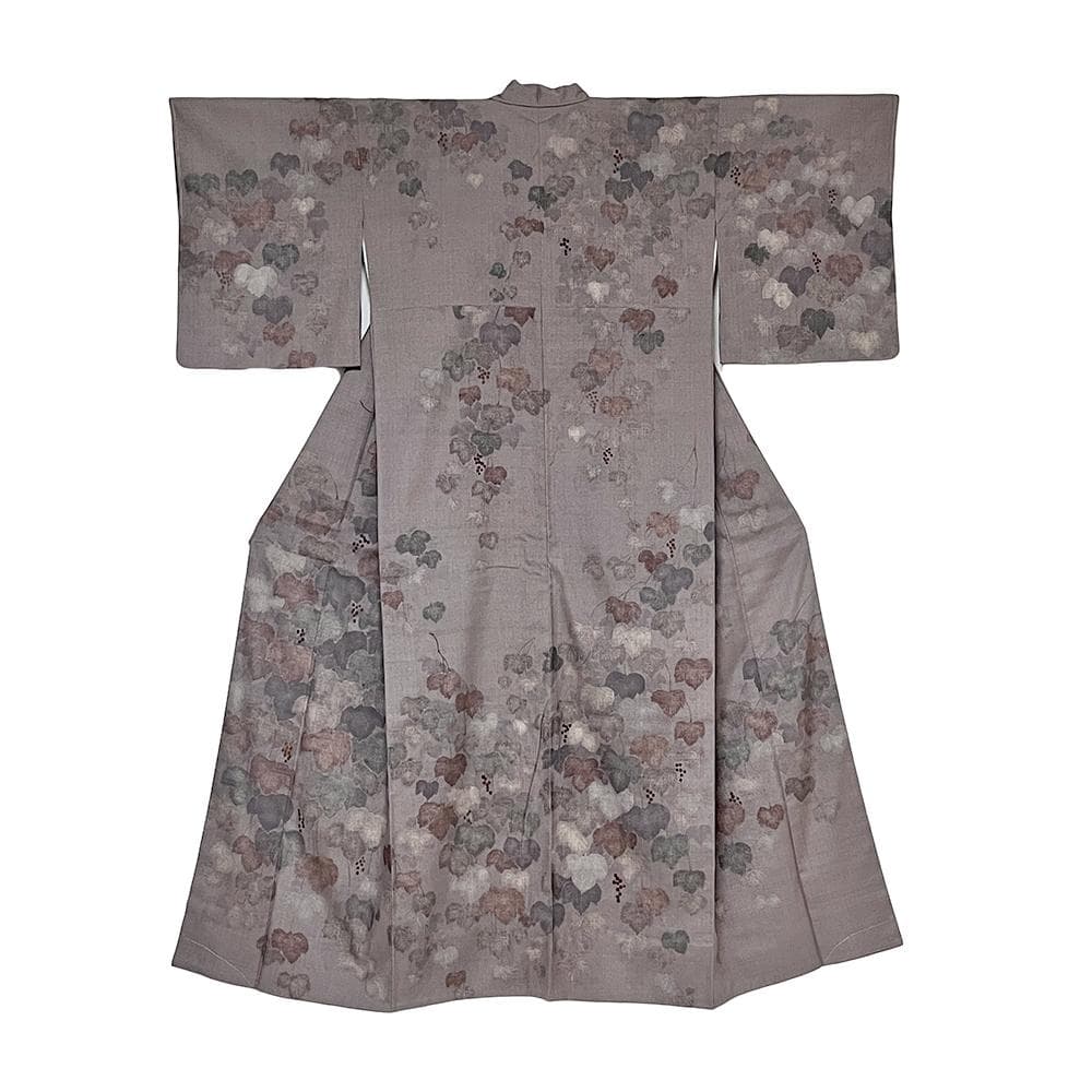 キリコまる様 リクエスト 重要無形文化財結城紬 手描友禅 葡萄 №ymk0050