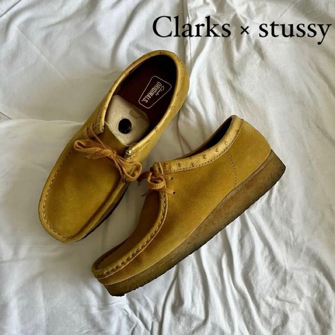 35周年 stussy Clarks ワラビー 25.5cm イエロー