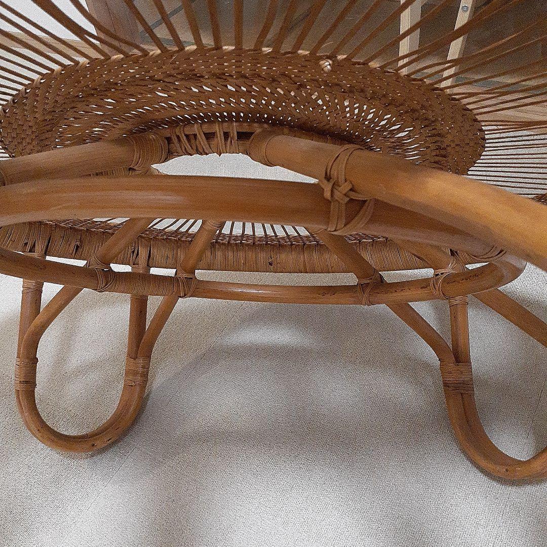 レトロ＊ラタンガラス テーブル