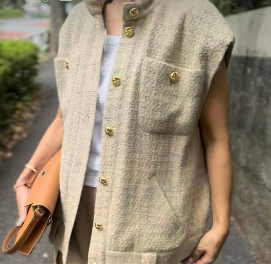 新品☆cygne ツイードジレ Abel キャメル