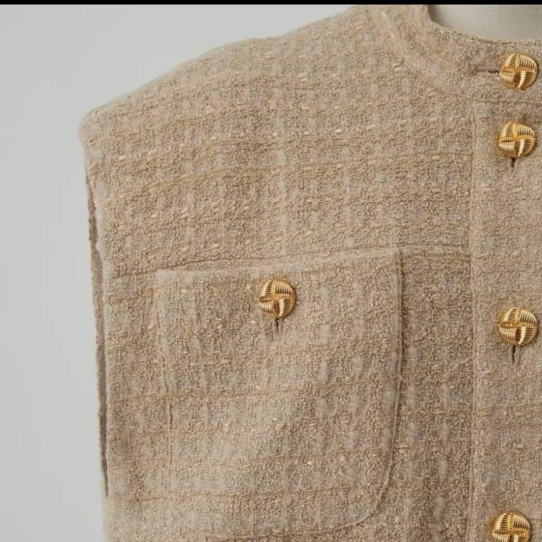 新品☆cygne ツイードジレ Abel キャメル