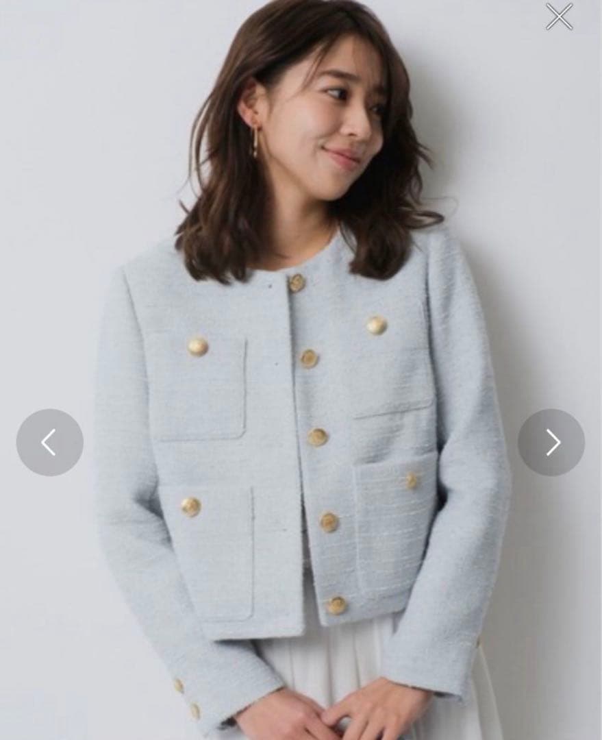 ジャスグリッティー ツイード ジャコット S アルページュストーリー　美品