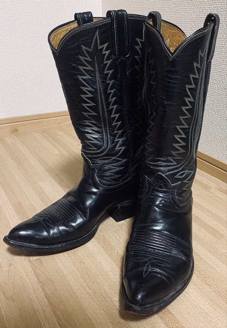 Tony Lama 70s ウエスタンブーツ 7.5E 黒タグ 25.5cm