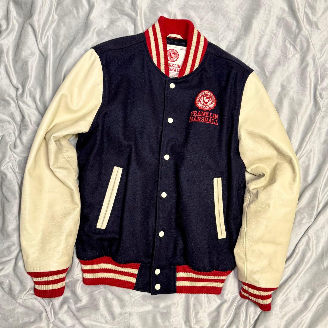 FRANKLIN MARSHALL スタジャン ネイビー/ホワイト